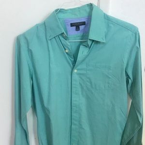 Banana republic slim fit soft wash teal shirt